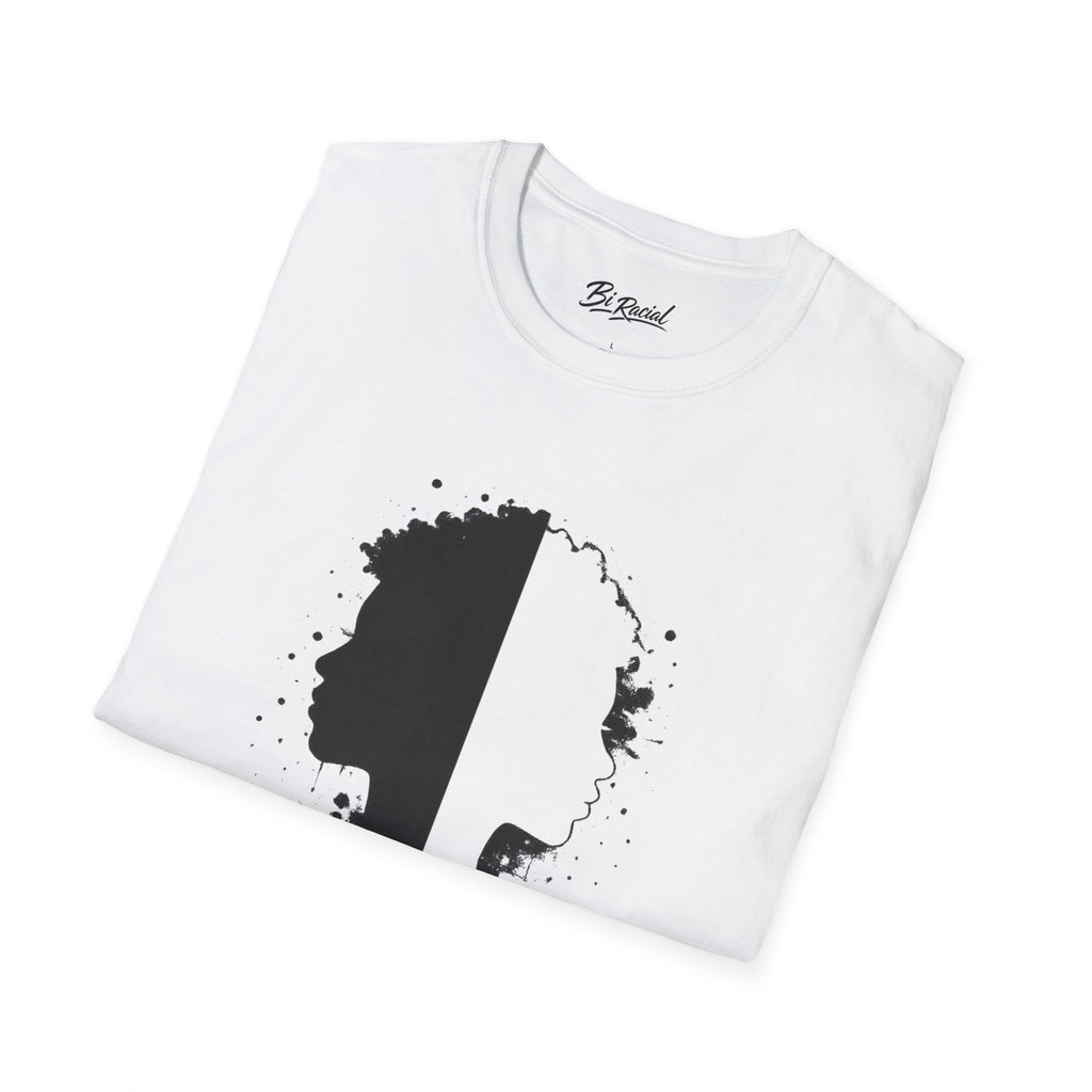 Biracial Pride T-Shirt — 'Bi Racial' Script Tee with Female Duality Logo