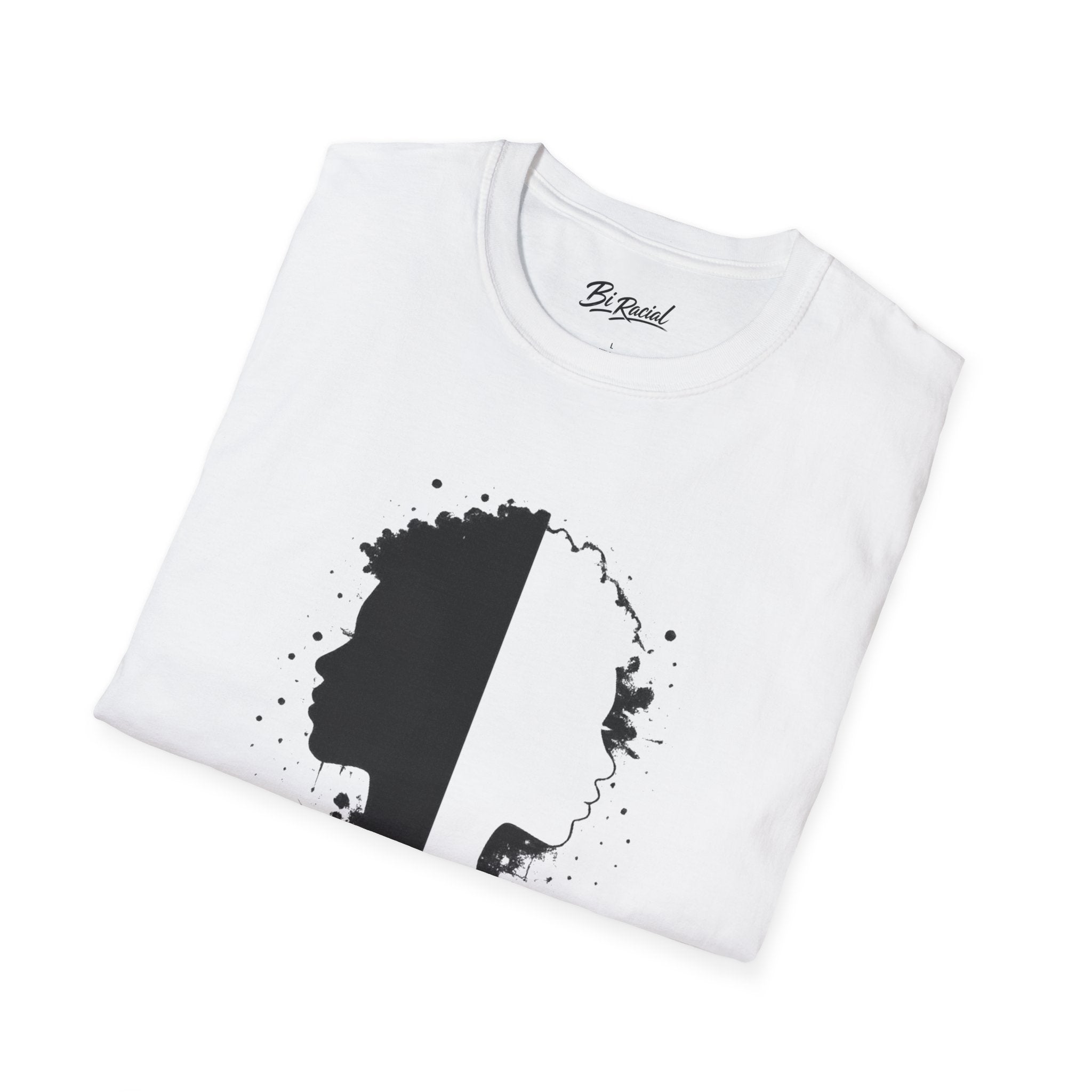 Biracial Pride T-Shirt — 'Bi Racial' Script Tee with Female Duality Logo