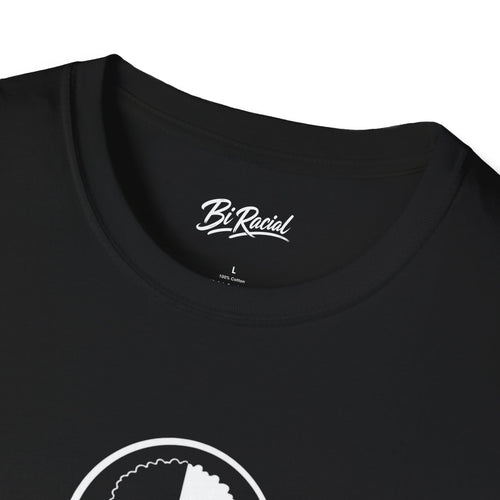 Biracial Pride T-Shirt — 'Bi Racial' Script Tee with Split Face Logo